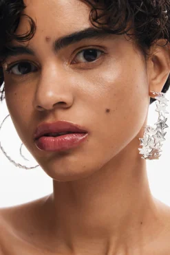 Joyería-Desigual Pendientes espiral estrellas baño plata Zalio