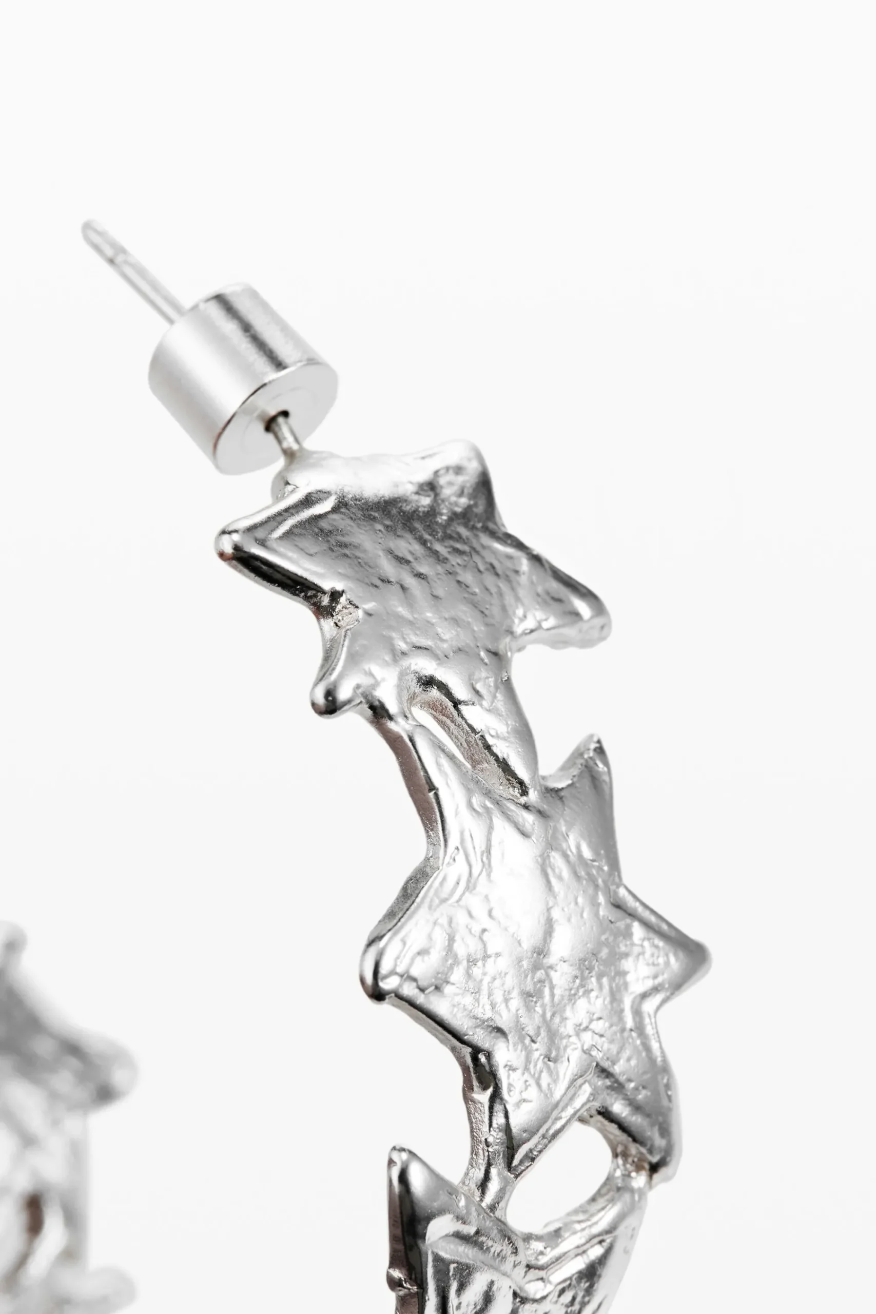 Joyería-Desigual Pendientes espiral estrellas baño plata Zalio