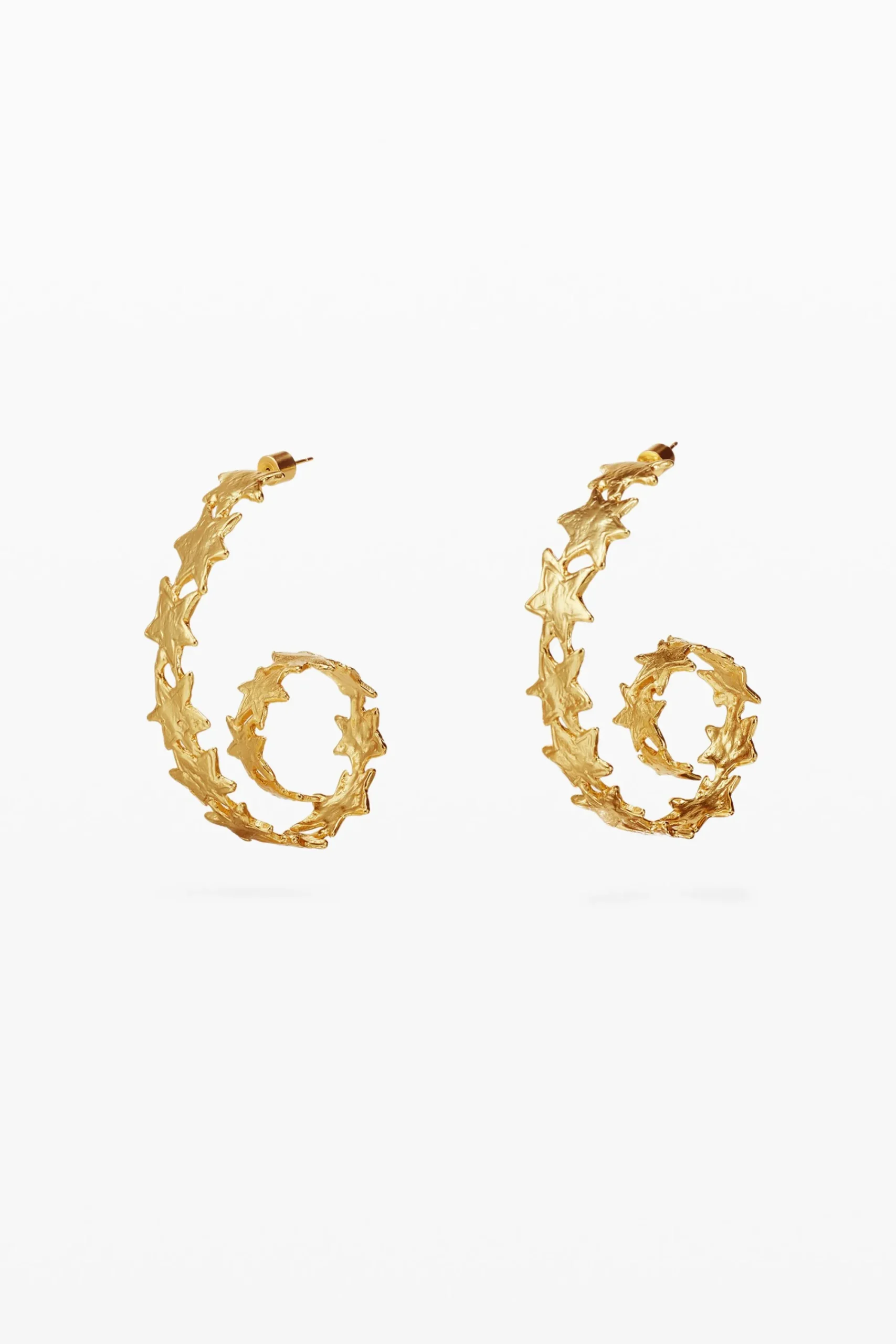 Joyería-Desigual Pendientes espiral estrellas baño oro Zalio