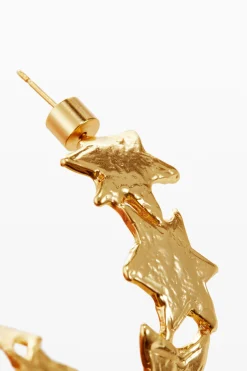 Joyería-Desigual Pendientes espiral estrellas baño oro Zalio