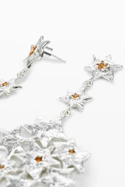 Joyería-Desigual Pendientes largo formación de estrellas Zalio