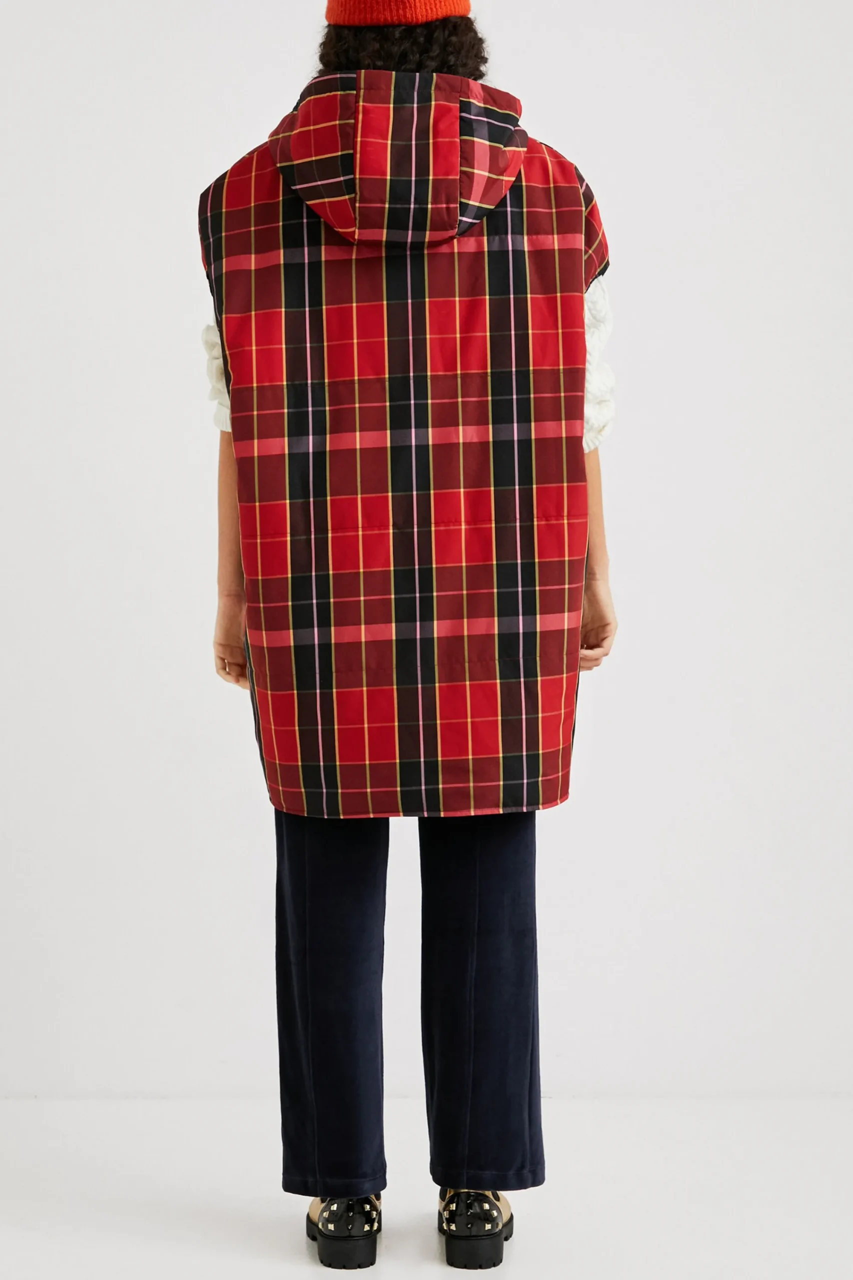 Bufandas Y Pañuelos-Desigual Poncho chaleco tartán
