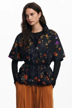 Bufandas Y Pañuelos|Ponchos-Desigual Poncho cremallera pétalos