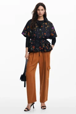 Bufandas Y Pañuelos|Ponchos-Desigual Poncho cremallera pétalos