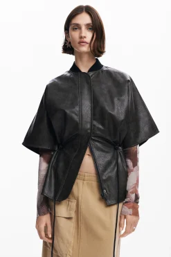 Bufandas Y Pañuelos|Ponchos-Desigual Poncho efecto piel