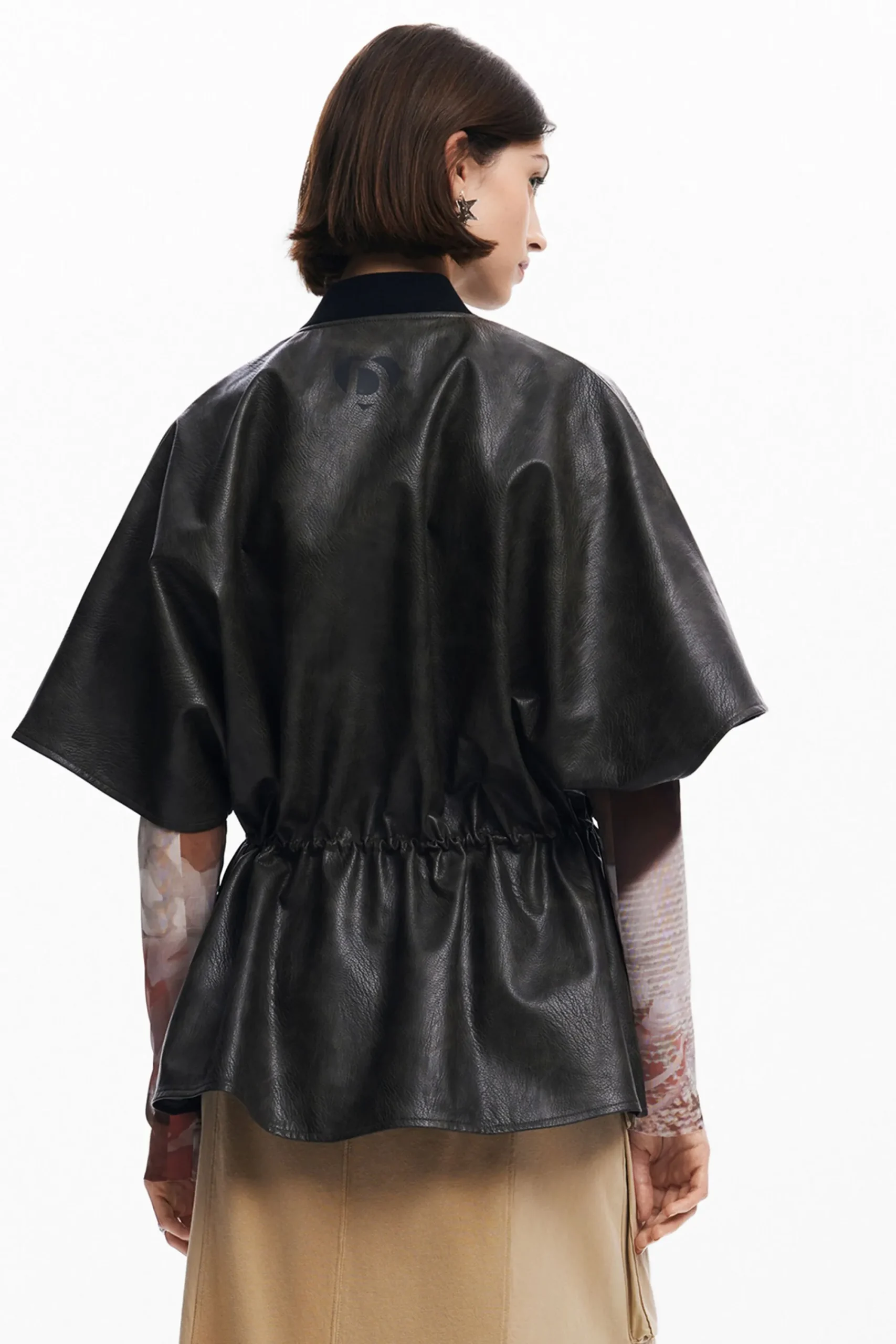 Bufandas Y Pañuelos|Ponchos-Desigual Poncho efecto piel