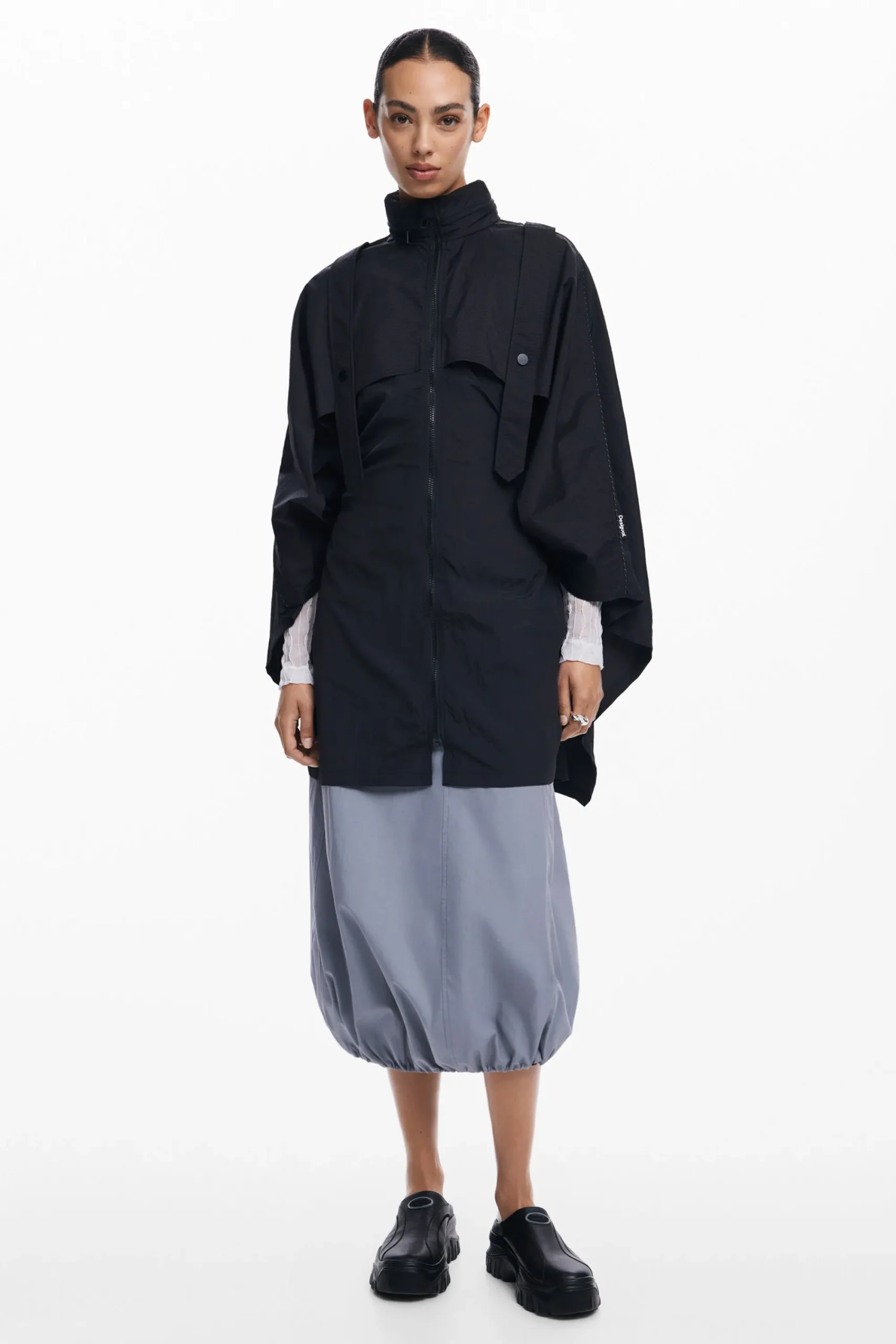 Bufandas Y Pañuelos|Ponchos-Desigual Poncho nylon bolsillo