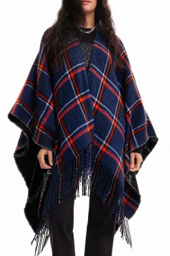 Bufandas Y Pañuelos-Desigual Poncho reversible cuadros