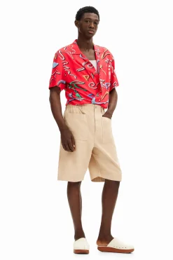 Jeans Y Pantalones-Desigual Shorts lisos bolsillos