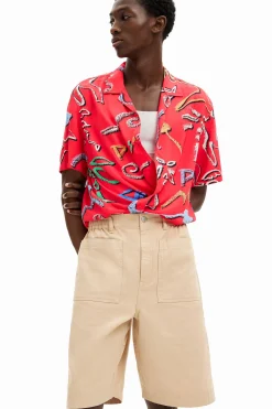 Jeans Y Pantalones-Desigual Shorts lisos bolsillos