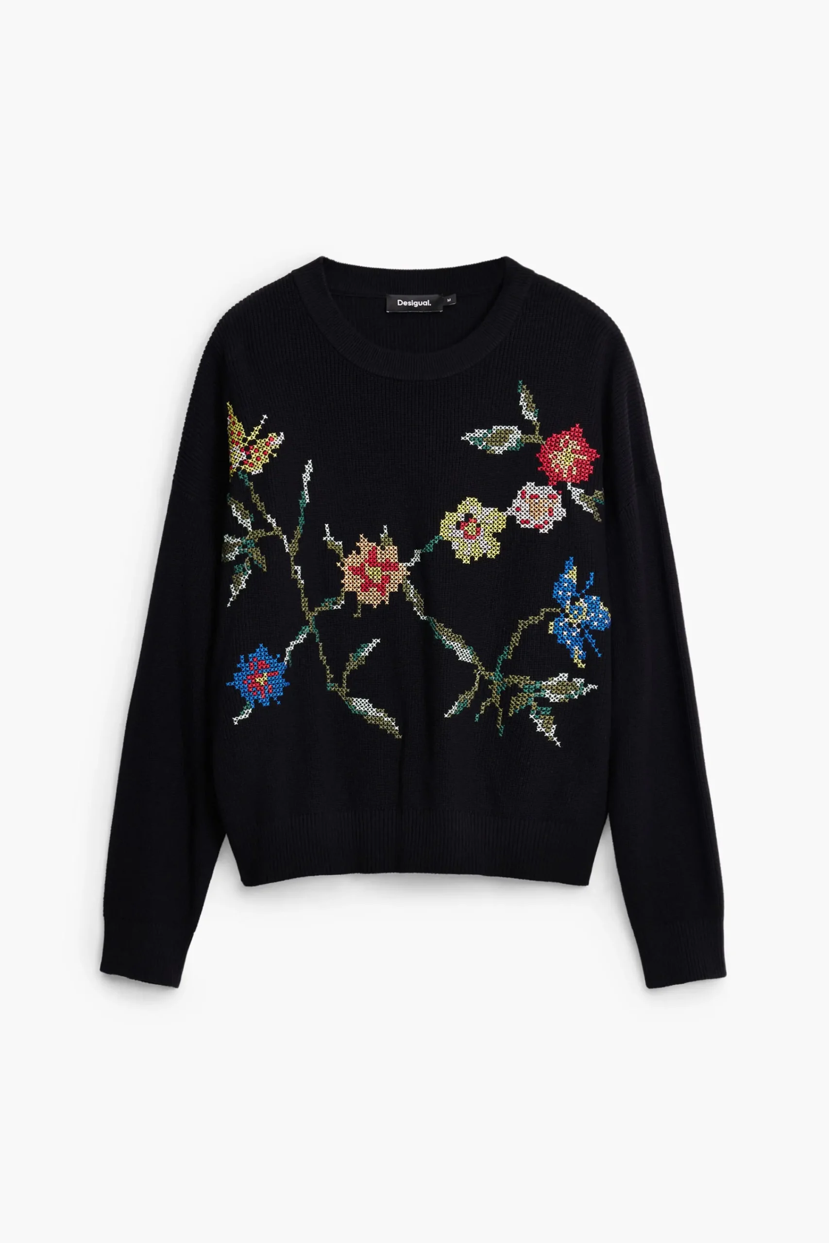 Ropa De Punto|Jerséis-Desigual Sudadera bordado flores