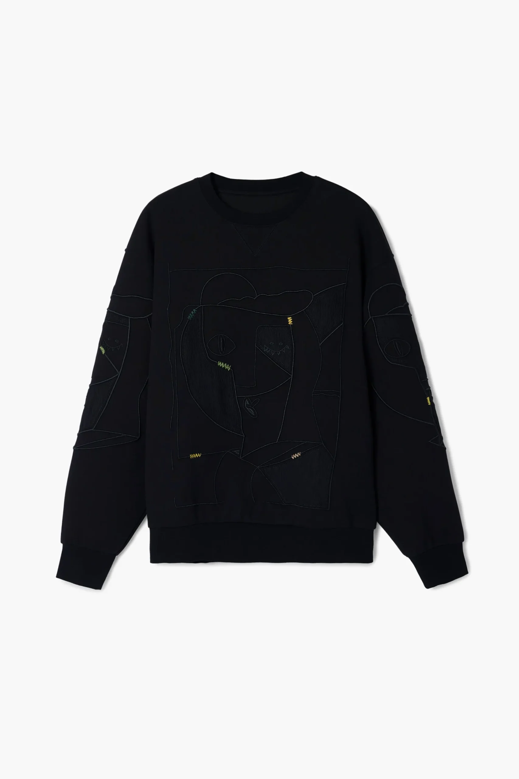 Jerséis Y Sudaderas-Desigual Sudadera bordados contraste