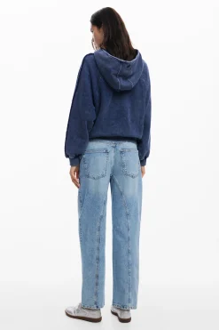 Jerséis|Sudaderas-Desigual Sudadera capucha efecto lavado
