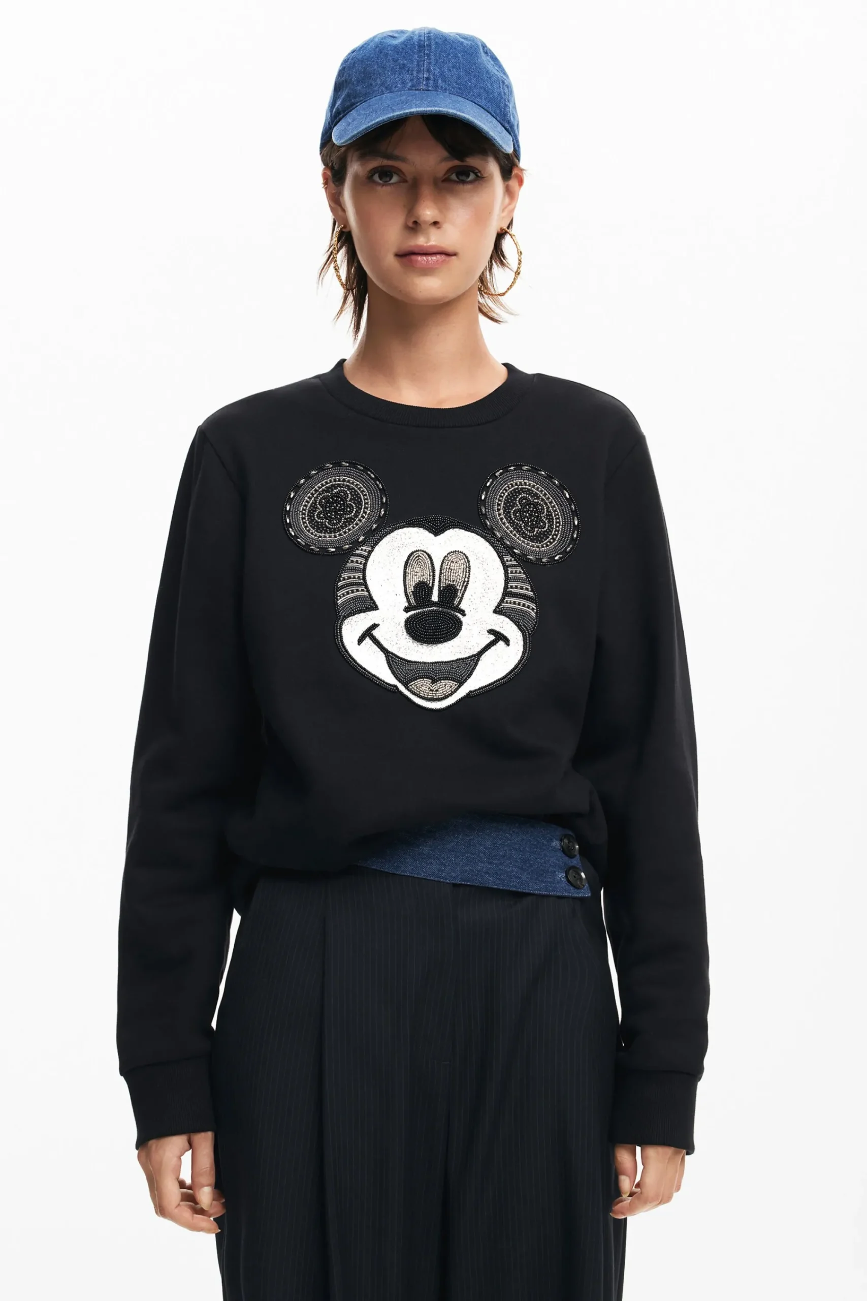 Sudaderas|Jerséis-Desigual Sudadera cara Mickey Mouse