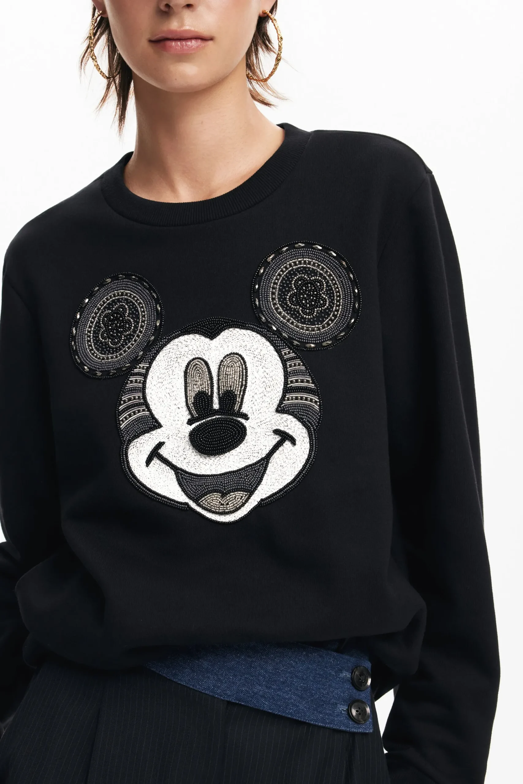 Sudaderas|Jerséis-Desigual Sudadera cara Mickey Mouse