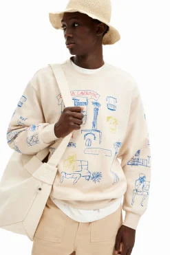 Jerséis Y Sudaderas-Desigual Sudadera con diseño de ilustración