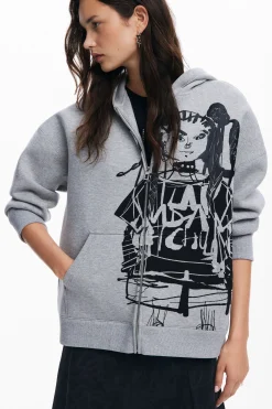 Sudaderas|Jerséis-Desigual Sudadera cremallera estampada M. Christian Lacroix