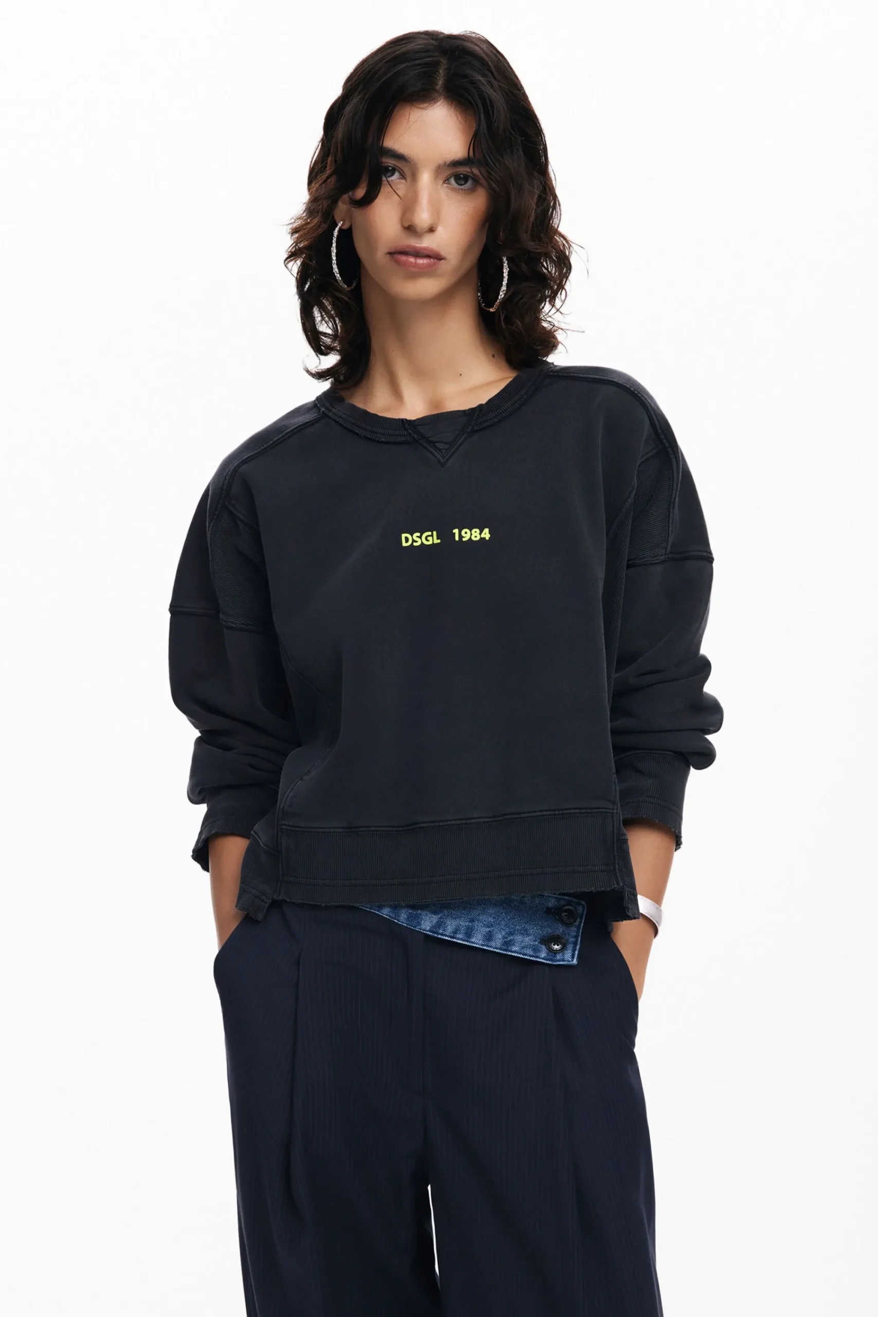 Sudaderas|Jerséis-Desigual Sudadera efecto lavado