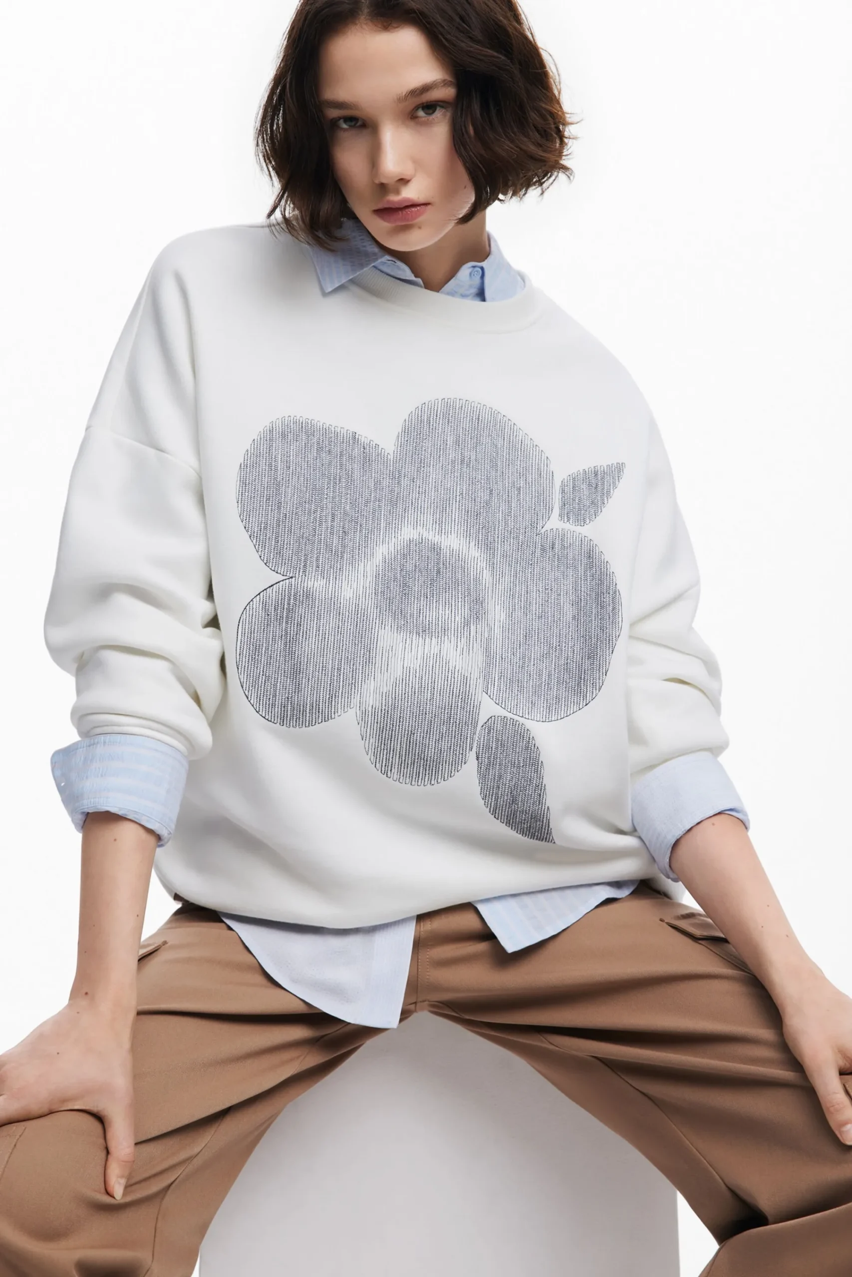 Sudaderas|Jerséis-Desigual Sudadera estampado flor
