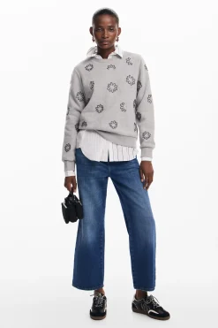 Jerséis-Desigual Sudadera flores joya