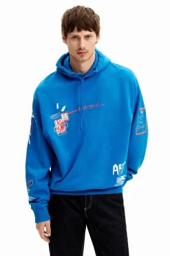 Jerséis Y Sudaderas-Desigual Sudadera graffiti capucha