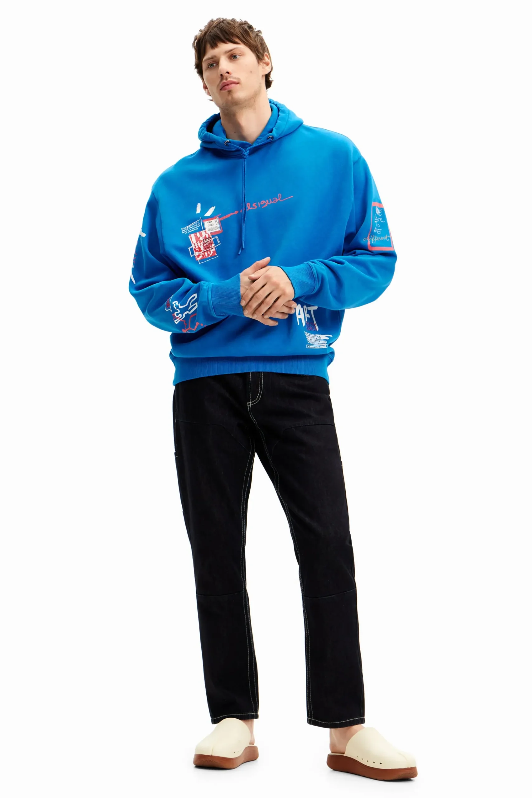 Jerséis Y Sudaderas-Desigual Sudadera graffiti capucha