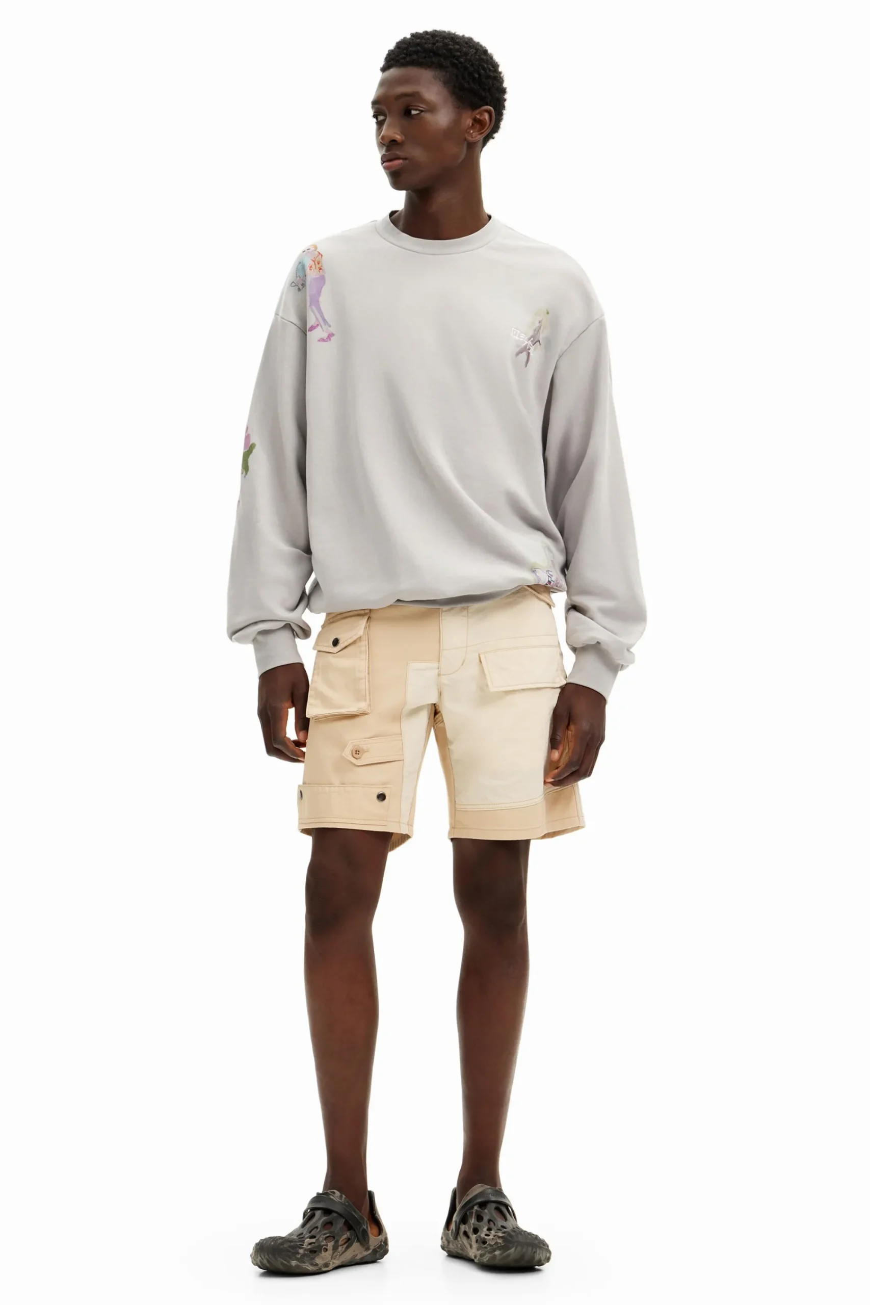 Jerséis Y Sudaderas-Desigual Sudadera ilustraciones acuarela