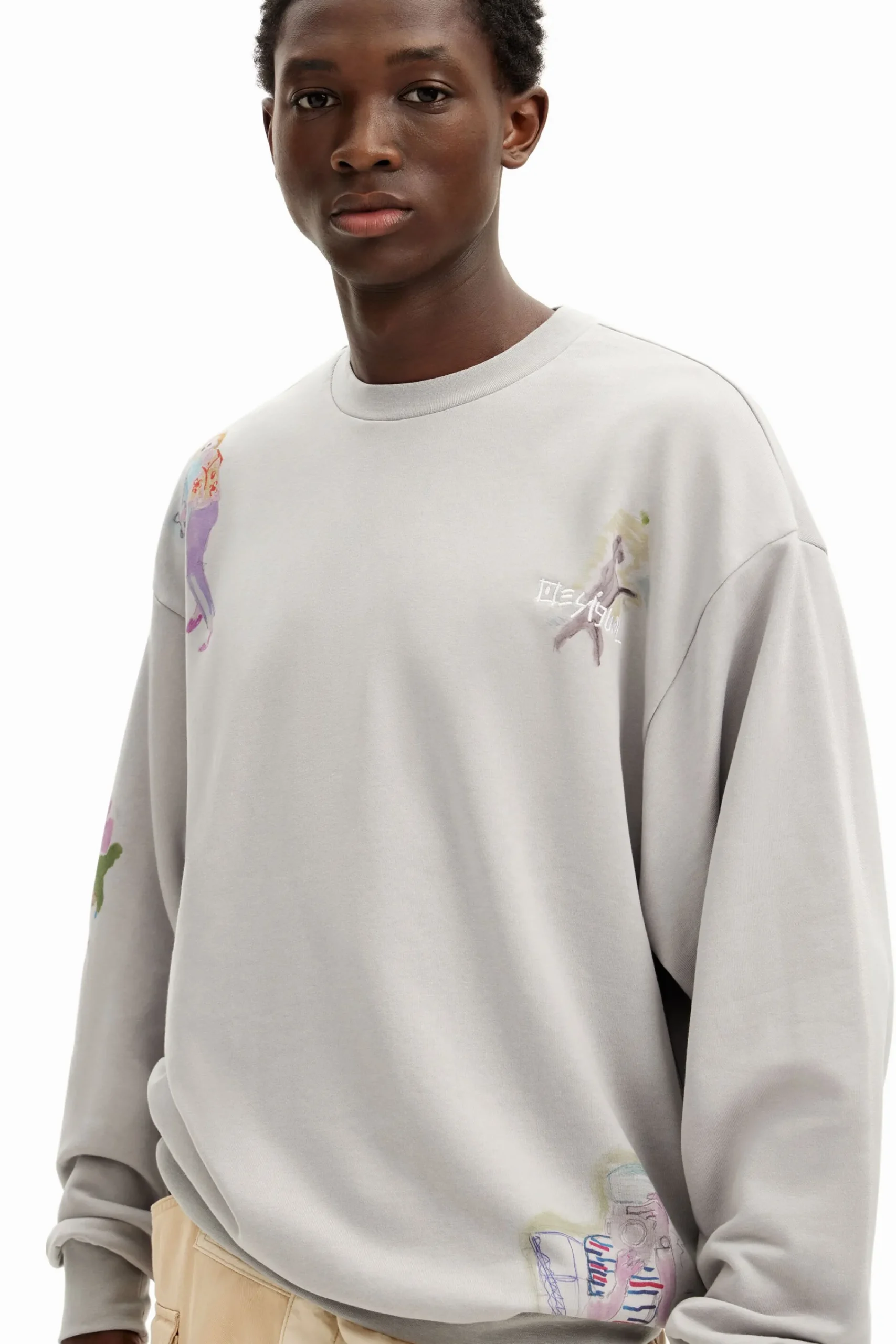 Jerséis Y Sudaderas-Desigual Sudadera ilustraciones acuarela