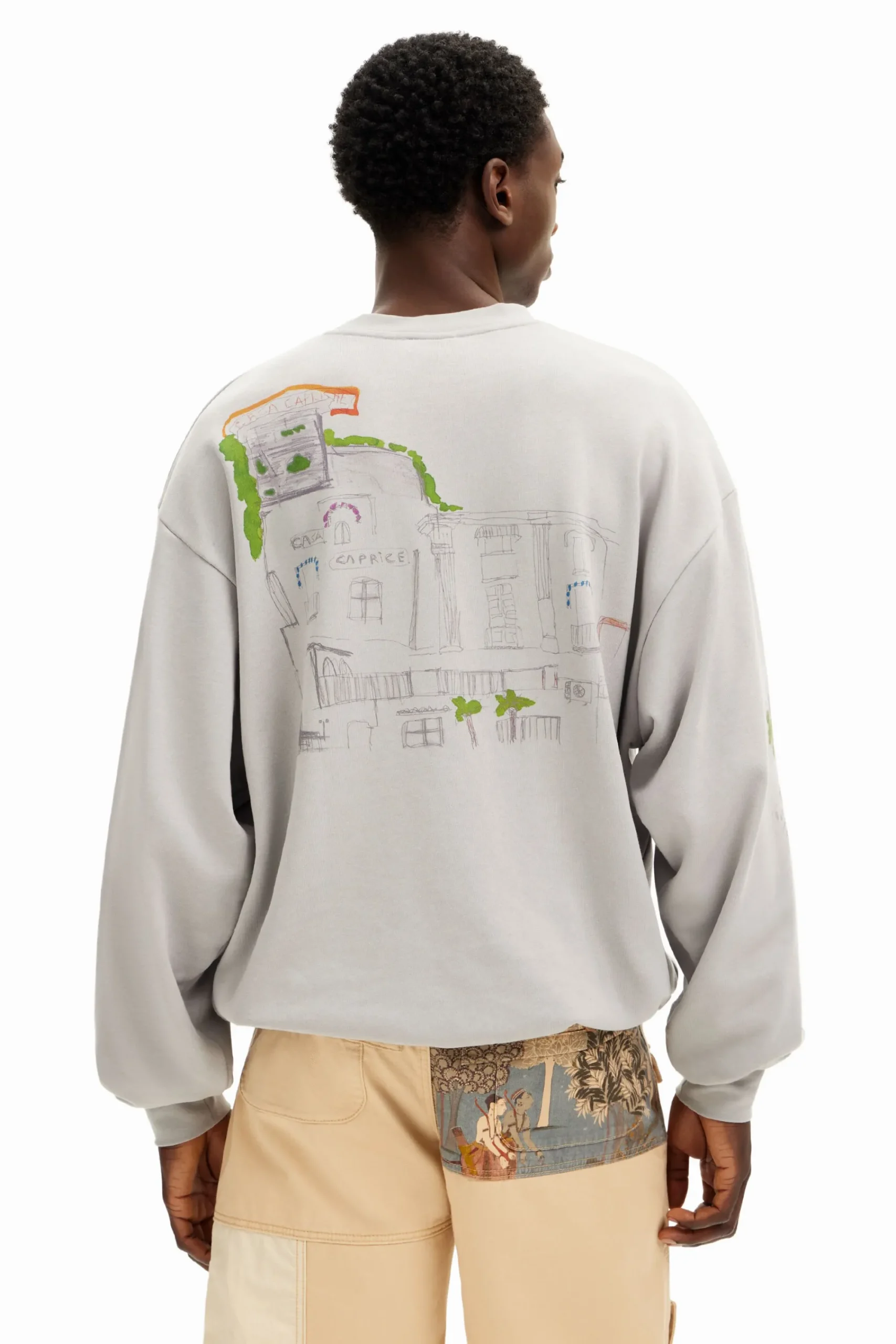 Jerséis Y Sudaderas-Desigual Sudadera ilustraciones acuarela
