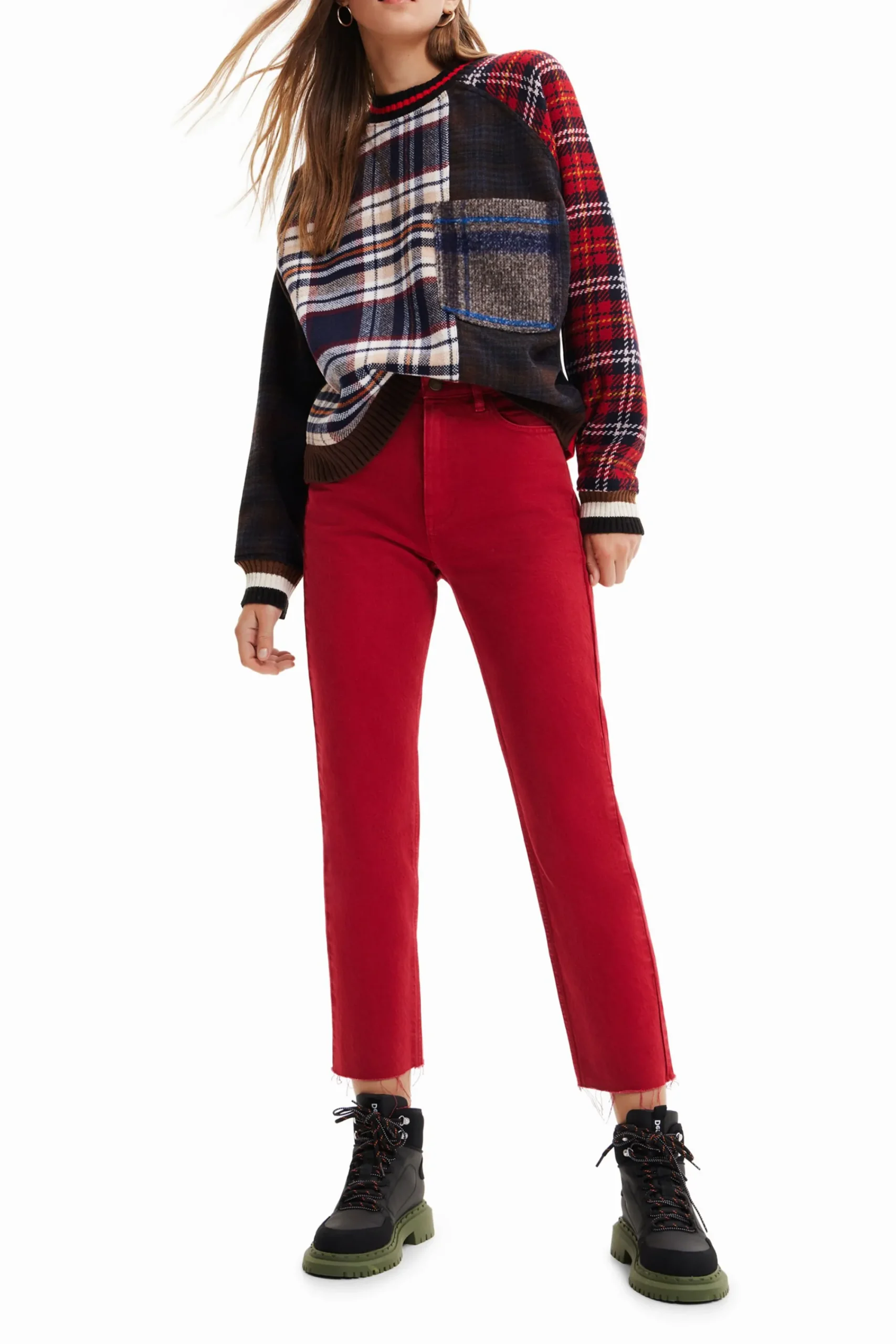 Jerséis-Desigual Sudadera lana tartán