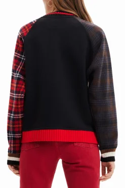 Jerséis-Desigual Sudadera lana tartán