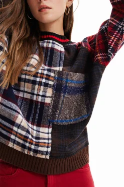 Jerséis-Desigual Sudadera lana tartán