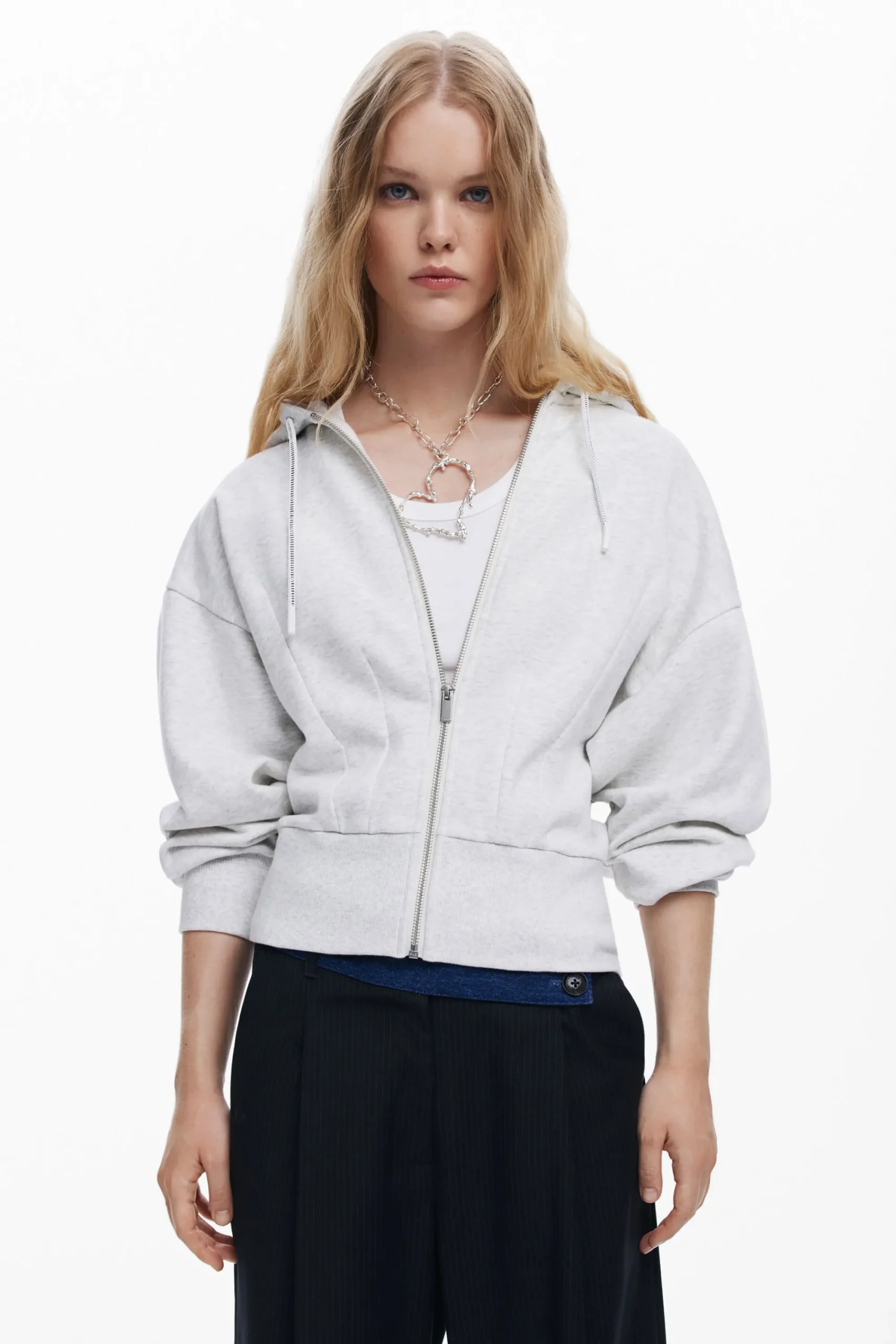 Sudaderas|Jerséis-Desigual Sudadera lisa capucha