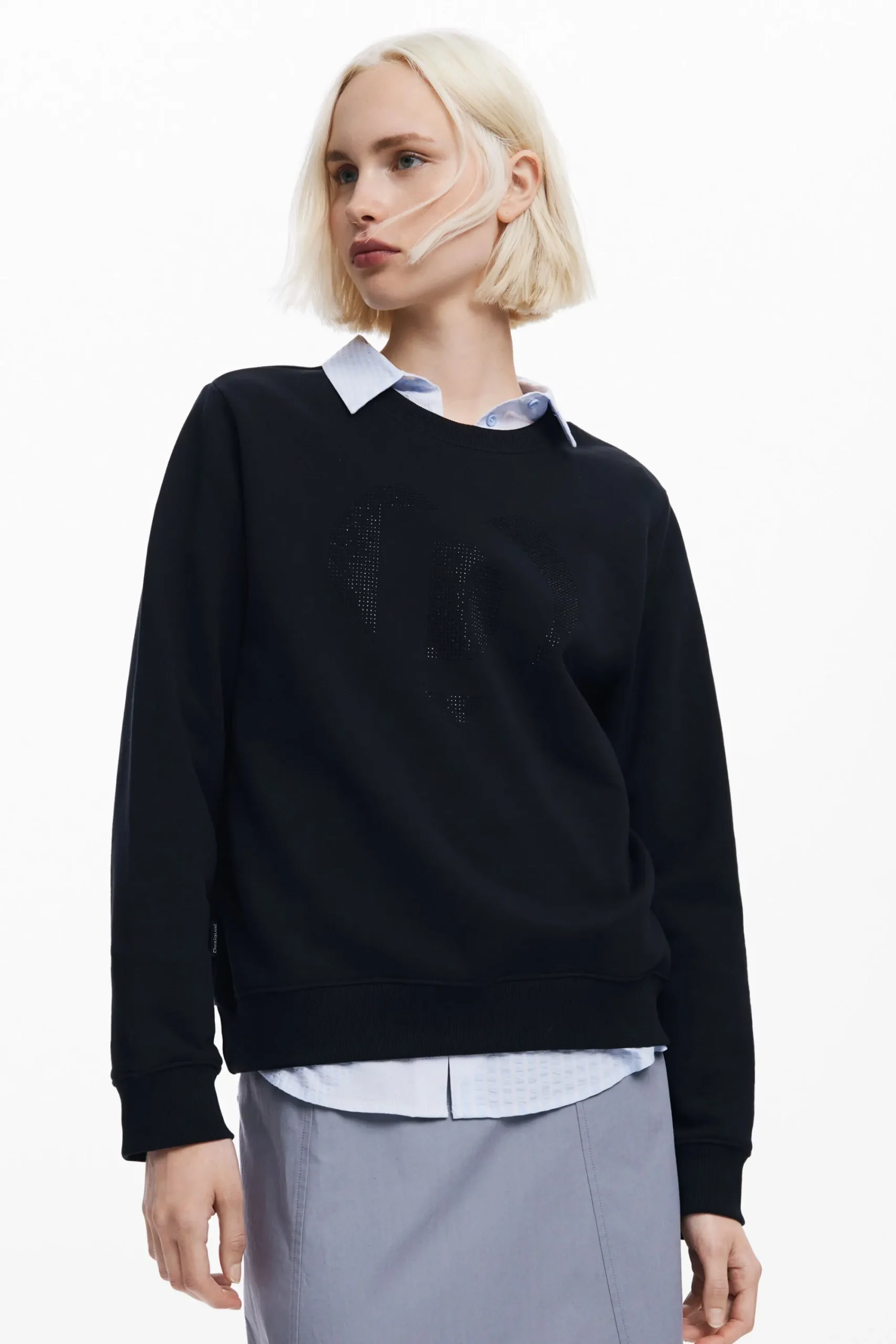 Sudaderas|Jerséis-Desigual Sudadera logo strass