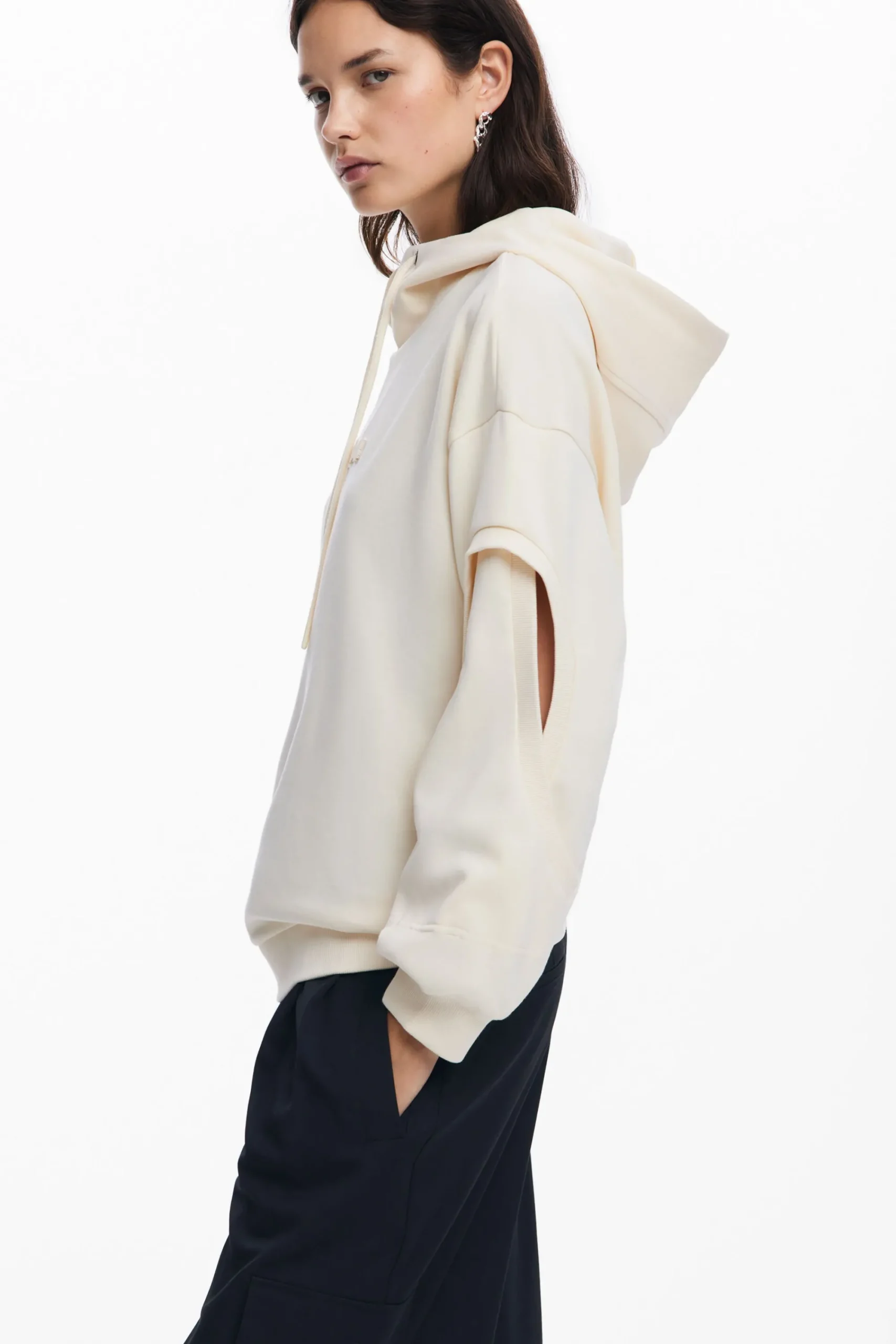 Sudaderas|Jerséis-Desigual Sudadera oversize abertura mangas