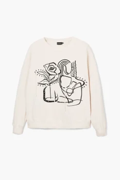 Sudaderas|Jerséis-Desigual Sudadera oversize flor