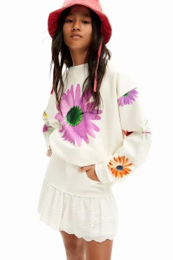 Jerséis Y Sudaderas-Desigual Sudadera oversize margaritas