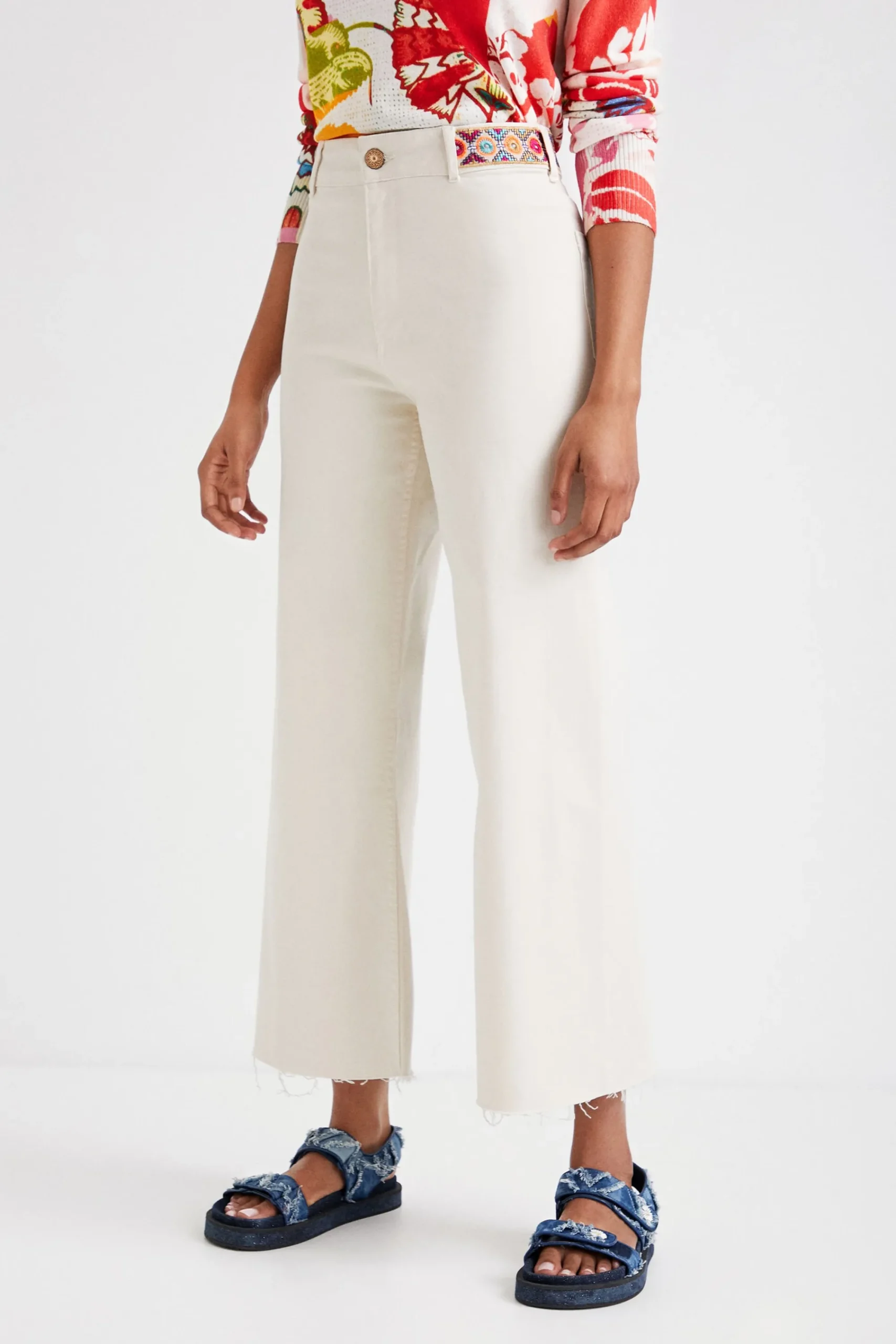 Vaqueros-Desigual Vaquero Culotte cropped