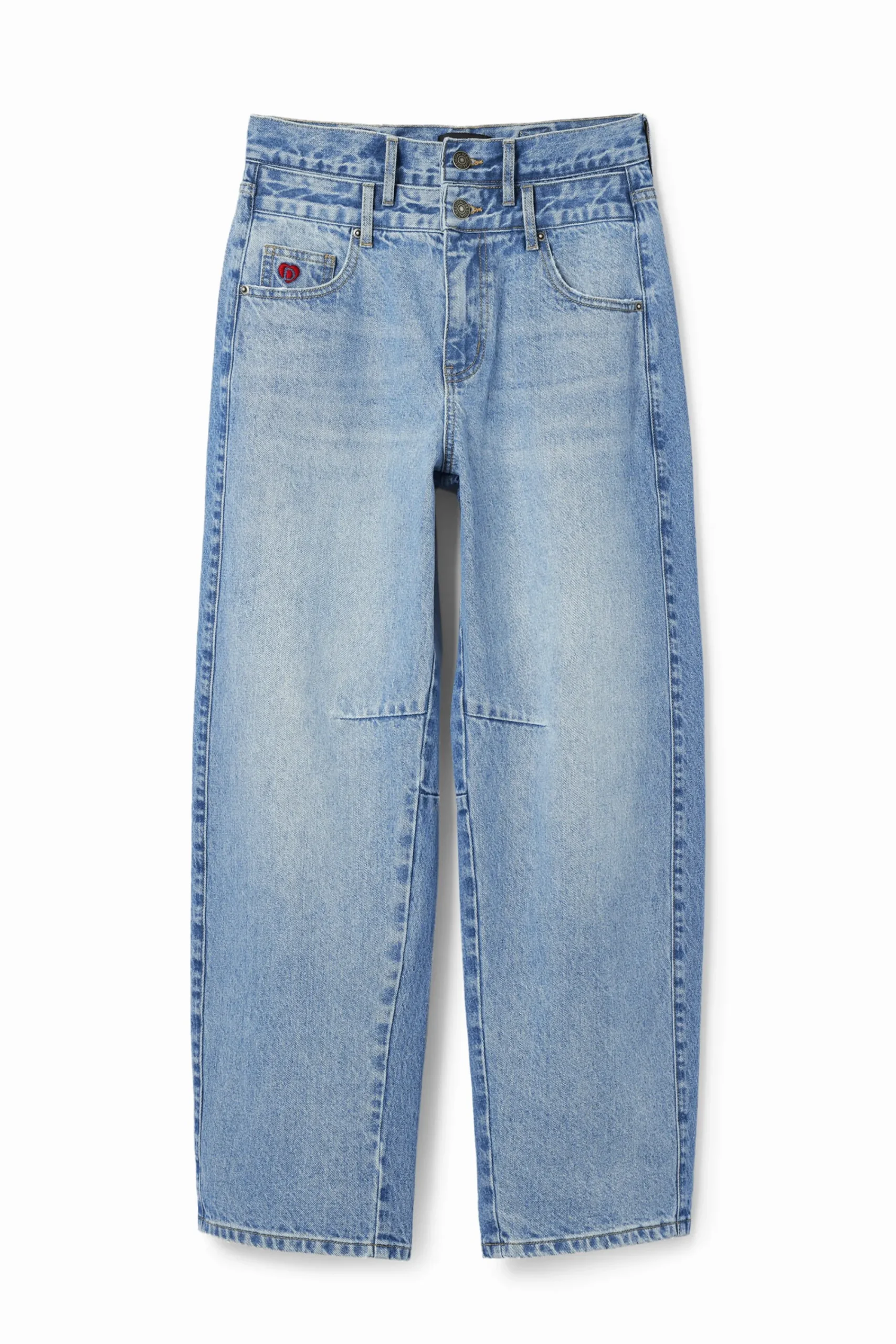 Vaqueros|Pantalones-Desigual Vaqueros Balloon cintura doble