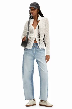 Vaqueros|Pantalones-Desigual Vaqueros Balloon cintura doble