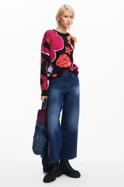 Vaqueros|Pantalones-Desigual Vaqueros culotte denim
