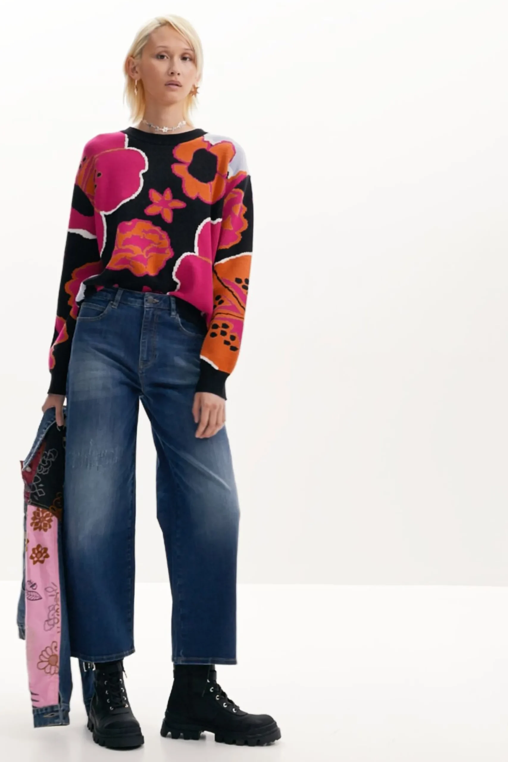 Vaqueros|Pantalones-Desigual Vaqueros culotte denim