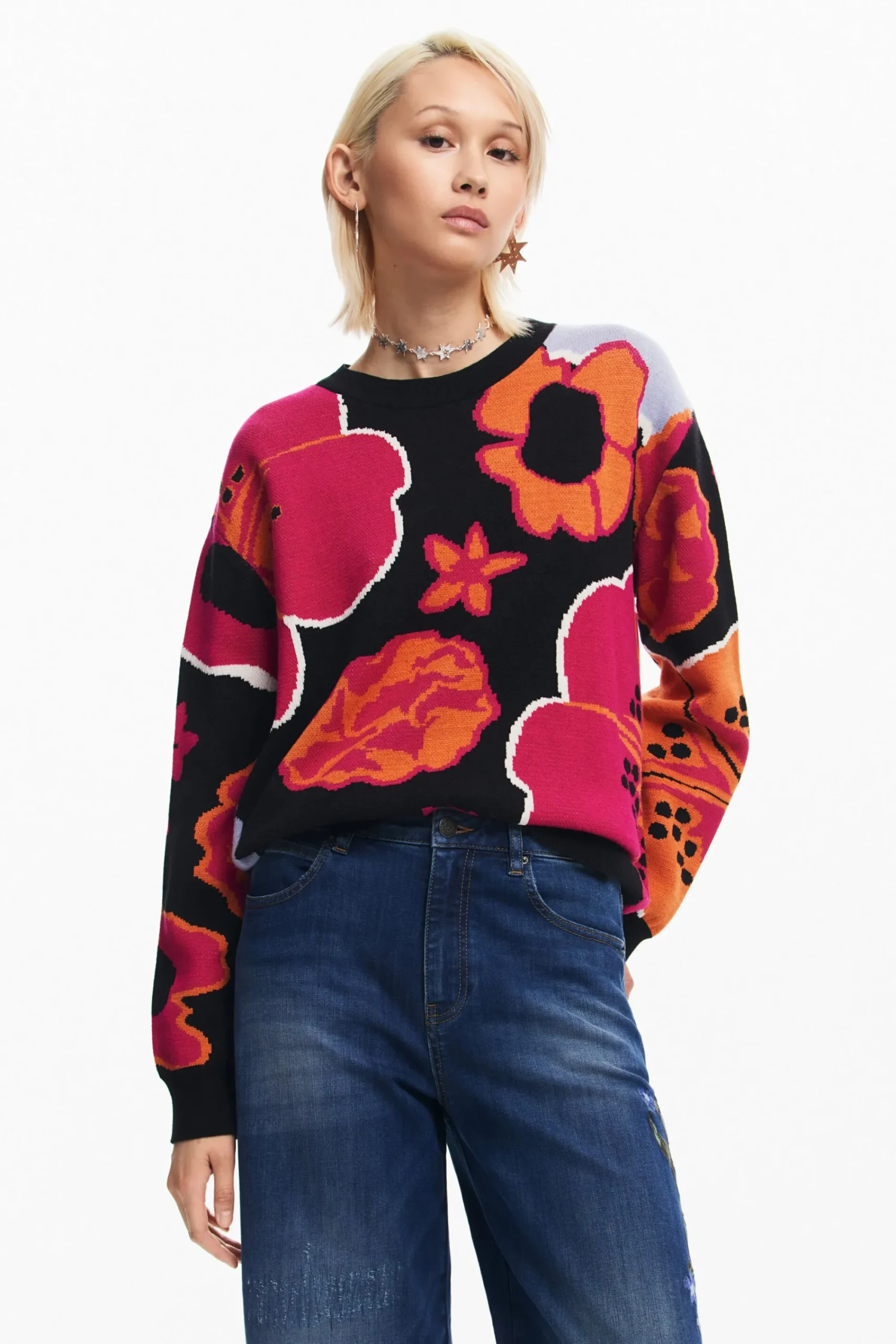 Vaqueros|Pantalones-Desigual Vaqueros culotte denim