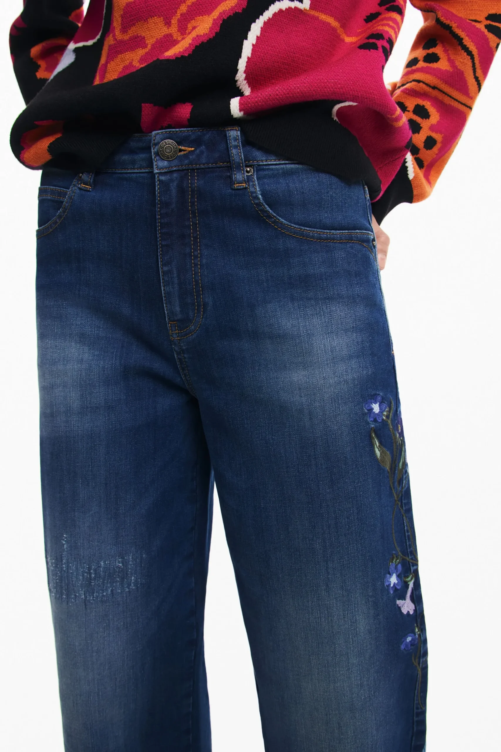 Vaqueros|Pantalones-Desigual Vaqueros culotte denim