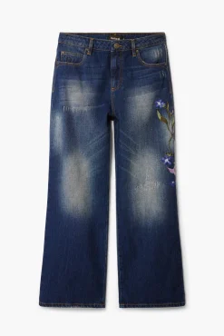Vaqueros|Pantalones-Desigual Vaqueros culotte denim