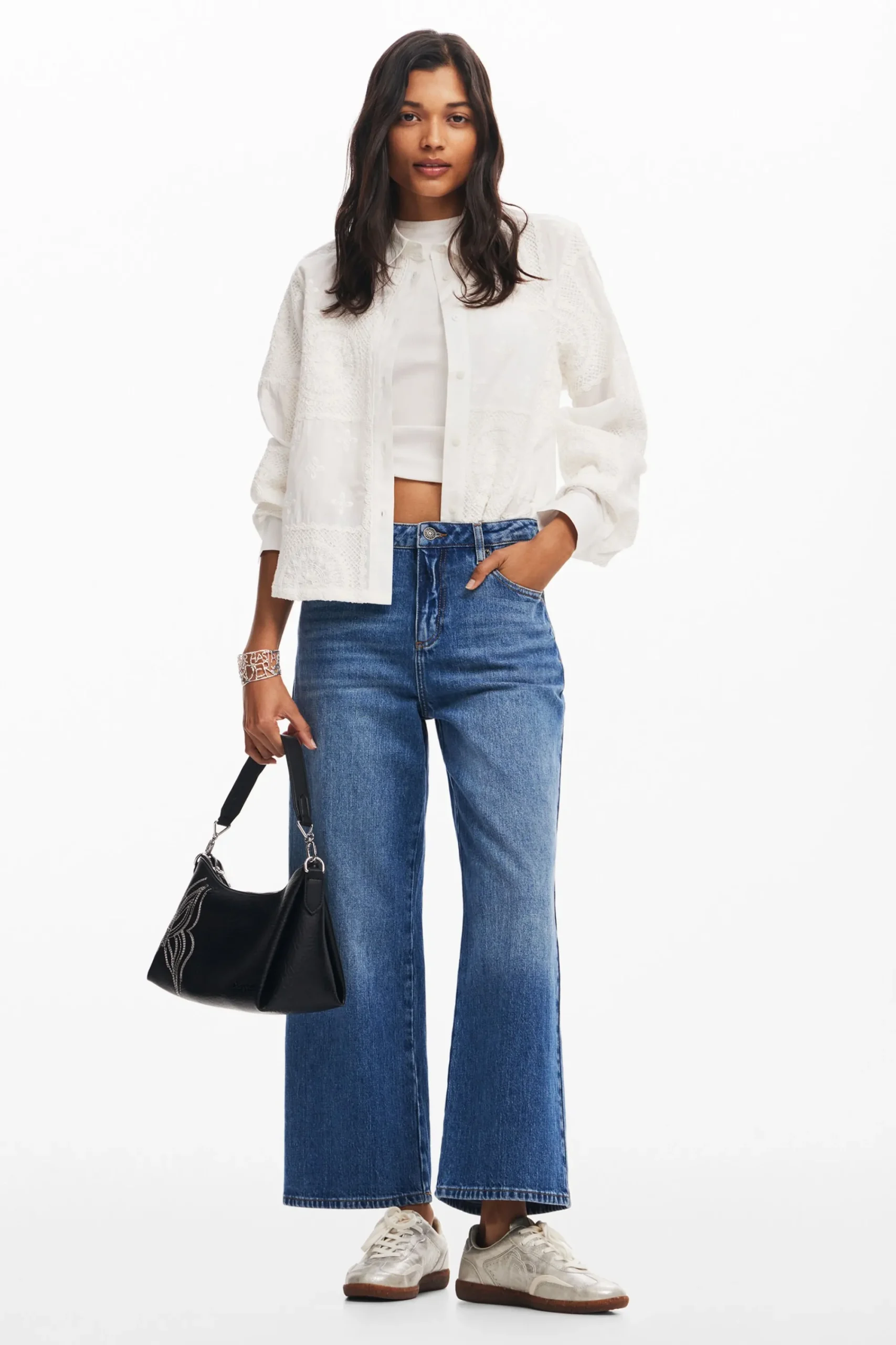 Vaqueros|Pantalones-Desigual Vaqueros culotte denim