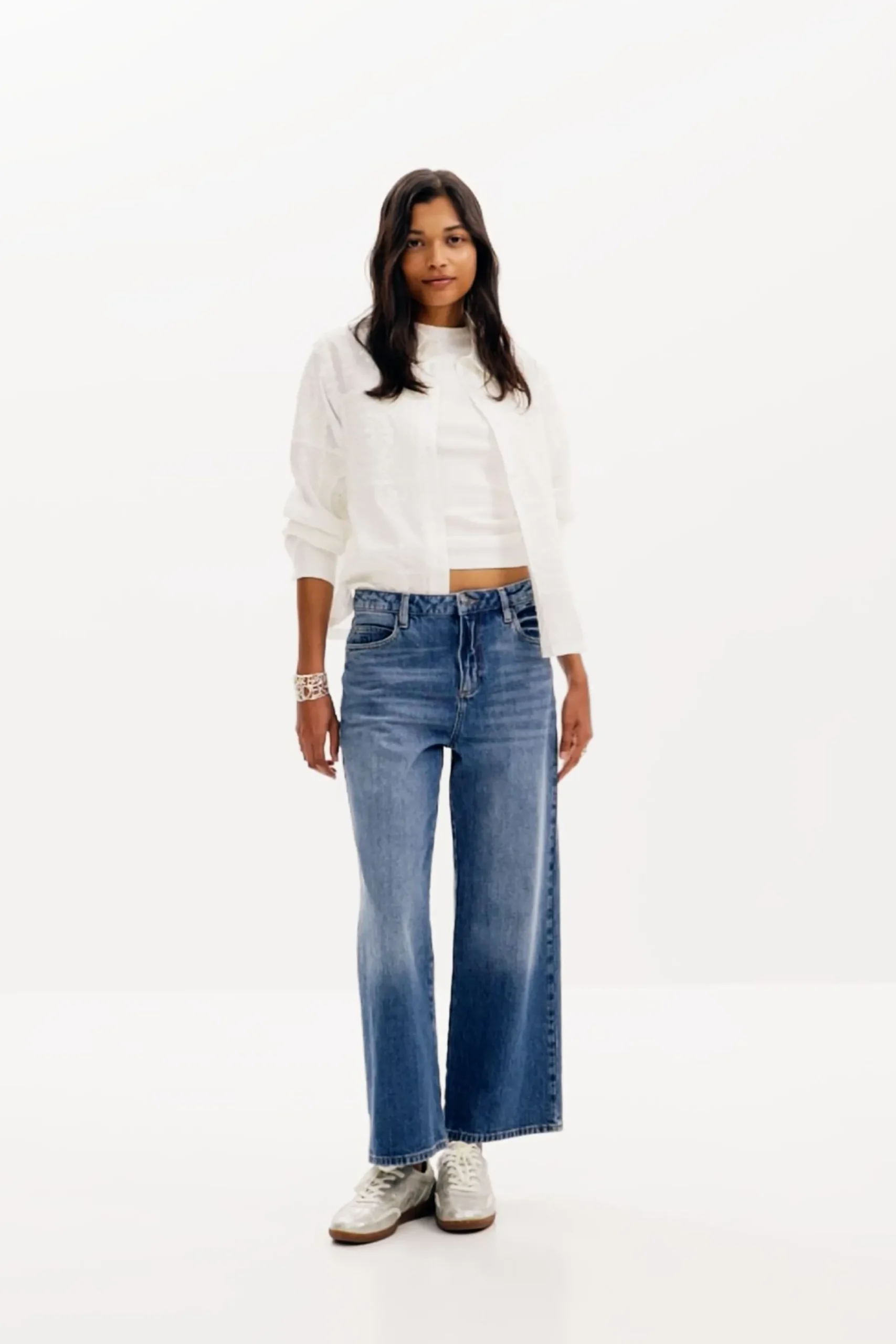 Vaqueros|Pantalones-Desigual Vaqueros culotte denim