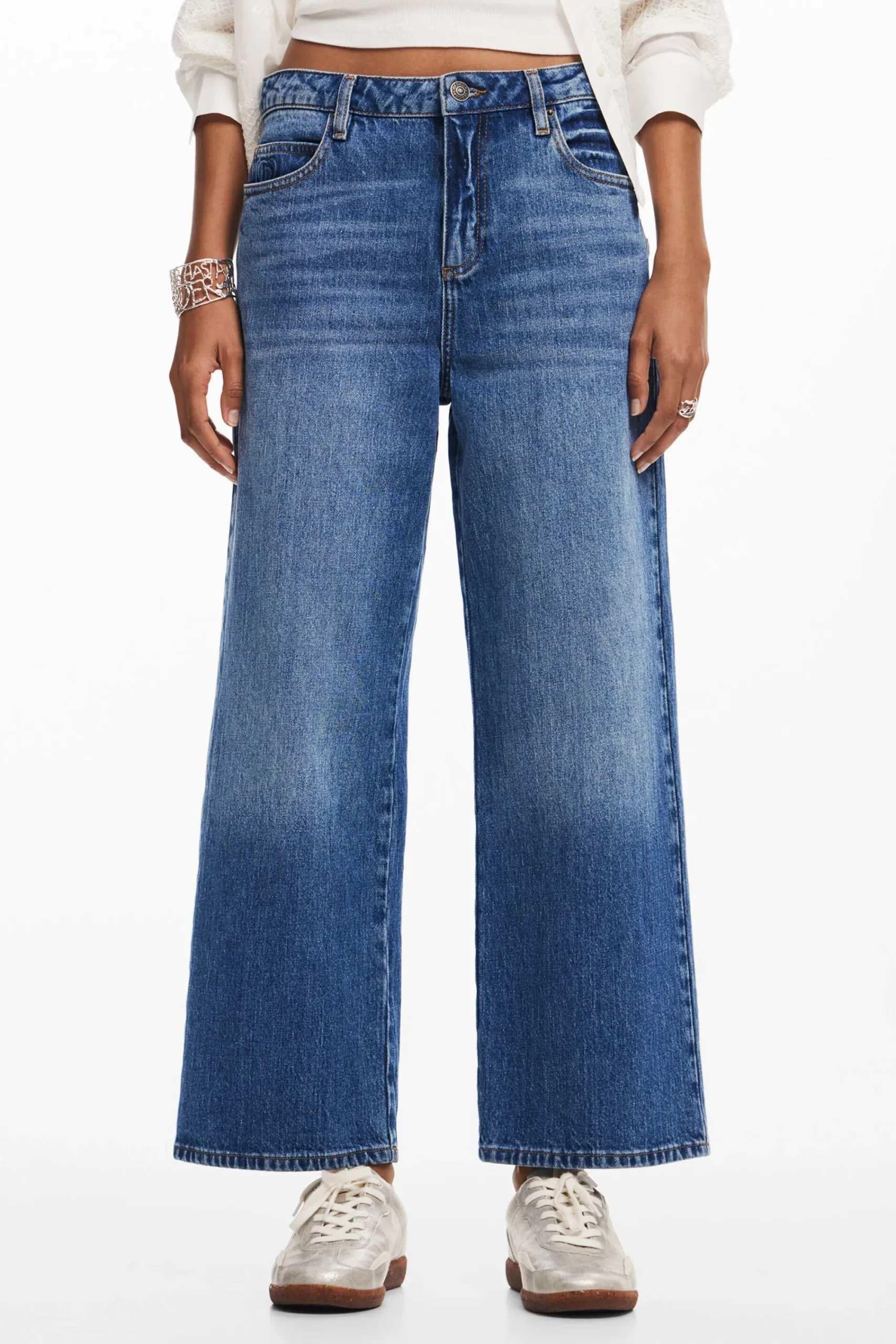 Vaqueros|Pantalones-Desigual Vaqueros culotte denim