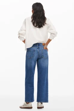 Vaqueros|Pantalones-Desigual Vaqueros culotte denim