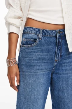 Vaqueros|Pantalones-Desigual Vaqueros culotte denim